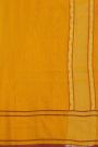 Banarasi Cotton Orange Florals And Leaves Self Border Saree