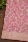 Banarasi Silk Pink Saree With Meenakari Pallu