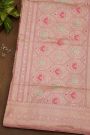 Banarasi Silk Pink Saree With Meenakari Pallu