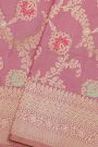 Banarasi Silk Pink Saree With Meenakari Pallu