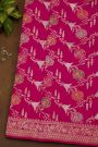 Banarasi Silk Magenta Saree with Meenakari Floral Jaal & Zari Border