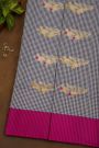 Banarasi Silk Multi-Colour Saree With Checks and Florals In Meenakari