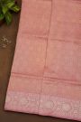 Banarasi Silk Pink Saree With Floral Brocade Pallu