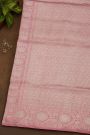 Banarasi Silk Pink Saree With Floral Brocade Pallu