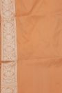 Banarasi Silk Light Orange Saree With Floral Brocade Pallu