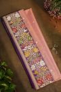 Banarasi Silk Peach Saree WIth Meenakari Border