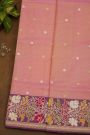 Banarasi Silk Peach Saree WIth Meenakari Border