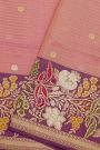 Banarasi Silk Peach Saree WIth Meenakari Border