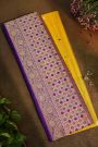 Banarasi Silk Yellow Saree With Meenakari Border