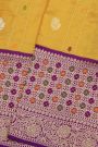 Banarasi Silk Yellow Saree With Meenakari Border