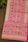 Banarasi Silk Sea Green Saree With Meenakari Border