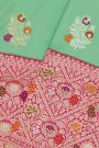 Banarasi Silk Sea Green Saree With Meenakari Border