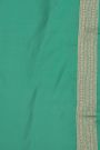 Banarasi Silk Sea Green Saree With Florals And Leaves Border