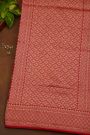 Banarasi Silk Red Saree With Florals And Leaves Jaal Border
