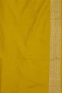 Banarasi Silk Mustard Saree With Florals With Leaves Jaal Border