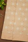Banarasi Silk Beige Saree With Florals And Leaves Jaal Border