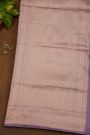 Banarasi Silk Lavender Saree With Florals And Leaves Border