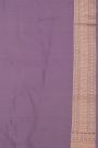 Banarasi Silk Lavender Saree With Florals And Leaves Border