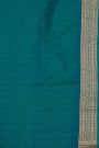 Banarasi Silk Peacock Green Saree With Florals With Leaves Border