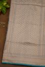 Banarasi Silk Blue Saree With Floral Brocade Pallu