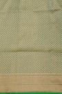 Banarasi Silk Sea Green Saree With Florals And Leaves Border