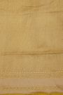 Banarasi Silk Mehendi Green Saree With Florals And Leaves Border