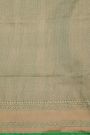 Banarasi Silk Sea Green Saree With Floral And Leaves Jaal Border