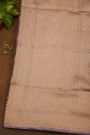 Banarasi Silk Lavender Saree With Floral And Leaves Border