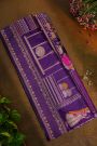 Banarasi Silk Violet Saree With Florals And Women’s Motifs Body
