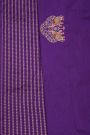 Banarasi Silk Violet Saree With Florals And Women’s Motifs Body