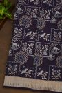 Banarasi Silk Navy Blue Saree With Muniya Buttis Zari Border
