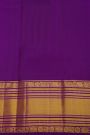 Kancheepuram Silk Yellow Saree With Cross Lines, Florals And Animals Border