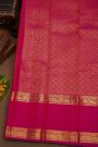 Kancheepuram Pure Silk Orange Saree With Florals And Peacocks Gap Border