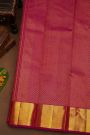 Kancheepuram Pure Silk Pink Saree Leaf Body With Kaddi Border