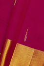Kancheepuram Pure Silk Pink Saree Leaf Body With Kaddi Border