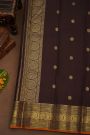 Kancheepuram Pure Silk Black Saree And Peacocks With Zari Border
