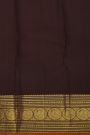 Kancheepuram Pure Silk Black Saree And Peacocks With Zari Border