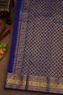Kancheepuram Pure Silk Royal Blue Saree With Florals And Leaves Border