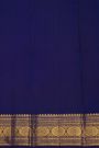 Kancheepuram Pure Silk Royal Blue Saree With Florals And Leaves Border