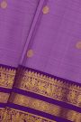 Kancheepuram Pure Silk Lavender Saree With Floral And Peacocks Border