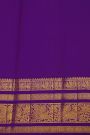 Kancheepuram Pure Silk Lavender Saree With Floral And Peacocks Border