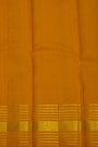 Kancheepuram Pure Silk Mustard Saree With Horizontal Zari Lines And Peacocks Border