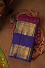 Kancheepuram Pure Silk Wine Saree With Mythical Lion-Elephant Creature Border