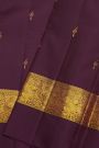 Kancheepuram Pure Silk Purple Saree With Muniya Buttis Edge Border
