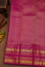 Kancheepuram Pure Silk Orange Saree With Florals And Peacocks Border