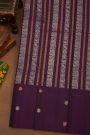 Kancheepuram Pure Silk Purple Saree With Florals And Birds Border