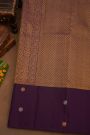 Kancheepuram Pure Silk Purple Saree With Florals And Birds Border