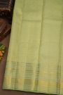Kancheepuram Pure Silk Sea Green Saree With Buttis Body And Florals Border
