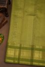 Kancheepuram Pure Silk Mehendi Green Saree With Buttis Body And Peacocks Border