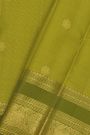 Kancheepuram Pure Silk Mehendi Green Saree With Buttis Body And Peacocks Border
